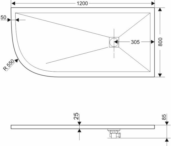Поддон для душа RGW Stone Tray ST/AR-0128W 80х120