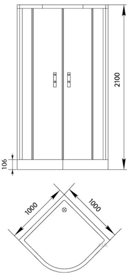 Душевой уголок Aquanet Alfa NAA2142 100х100