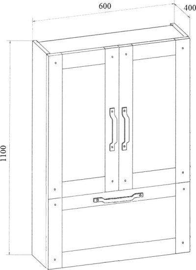 Шкаф Бриклаер Лофт 60 метрополитен грей, с бельевой корзиной