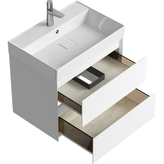 Тумба с раковиной Aqwella 5 stars Geometria 65 подвесная, 2 ящика, белая