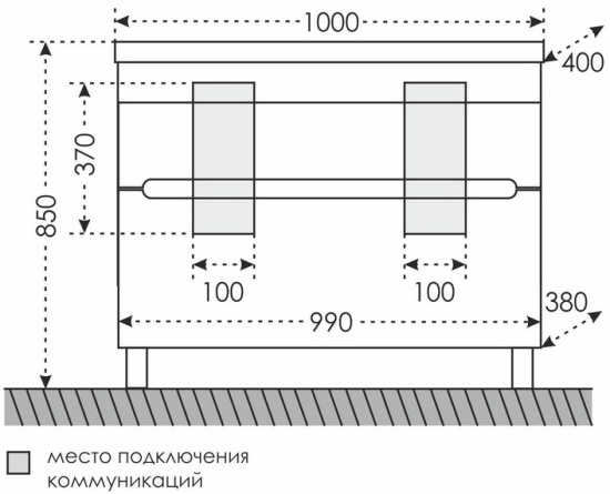 Мебель для ванной СанТа Лондон 100/2 напольная