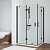 Душевой уголок Vegas Glass AFA-F NOVO 100*80 02М 01 L, профиль черный матовый, стекло прозрачное