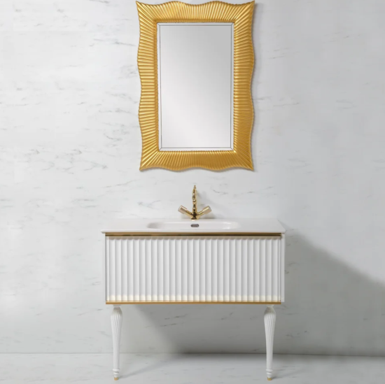 Тумба с раковиной Armadi Art Vallessi Avantgarde Canale 100 белая, с раковиной-столешницей