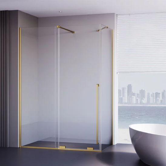 Душевой уголок Veconi Premium Trento PTC-SP-50G 110x100, профиль золото