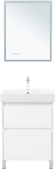 Тумба с раковиной Aquanet Nova Lite 2.0 60 напольная, белый глянец