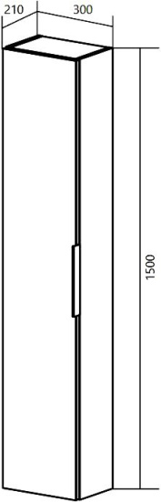 Шкаф-пенал с зеркалом 1MarKa Lina 30П