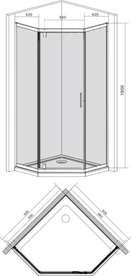Душевой уголок Damixa Skyline DX35WG-405-090MT