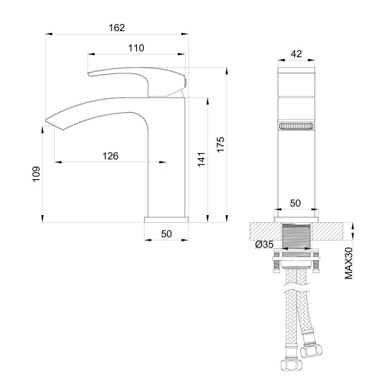 Смеситель для раковины Wonzon & Woghand Fit WW-88139009-BG