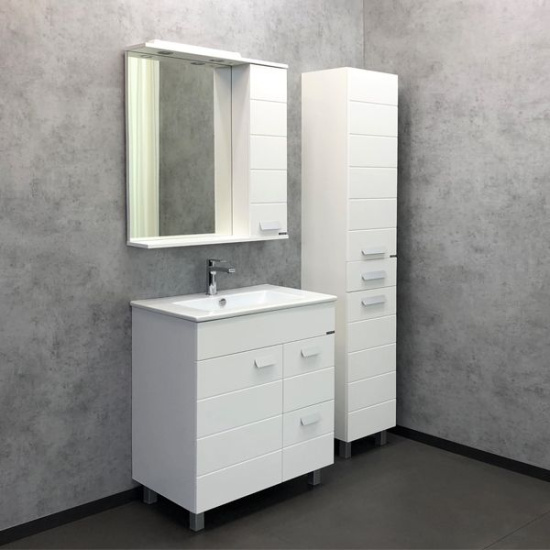 Тумба с раковиной Comforty Модена М 75, напольная, белая матовая