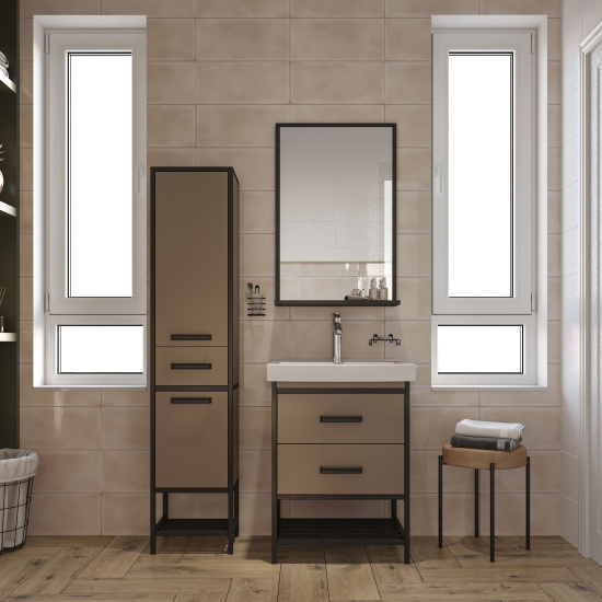 Тумба с раковиной Sanflor Норд 60 тауп с раковиной Grand 60