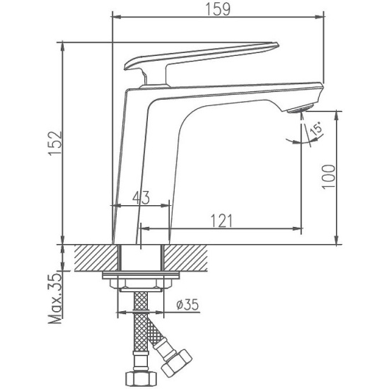 Смеситель для раковины Haiba HB10548-7 черный/хром