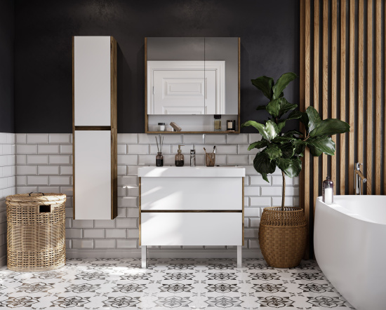 Зеркало-шкаф Aquaton Сканди 90 дуб рустикальный