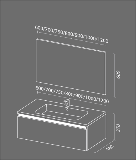 Тумба с раковиной Sanvit Кубэ-1 70 белый глянец