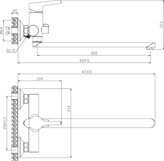 Смеситель для ванны Olive'S Alba 15221AL