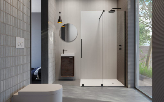 Душевая перегородка Radaway Furo Black Walk-in 120 R