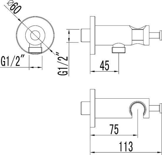 Шланговое подключение Lemark LM1185C c держателем для душа