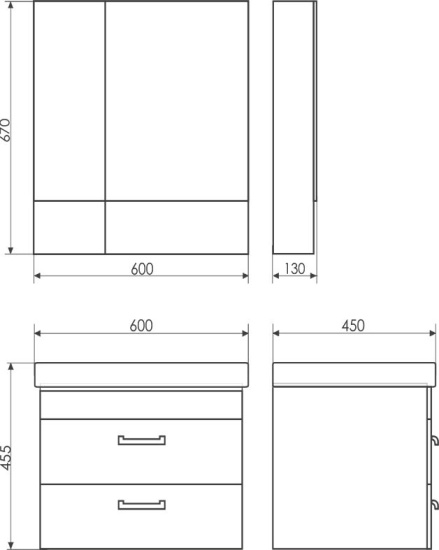 Мебель для ванной Comforty Ницца 60, подвесная, сосна лоредо