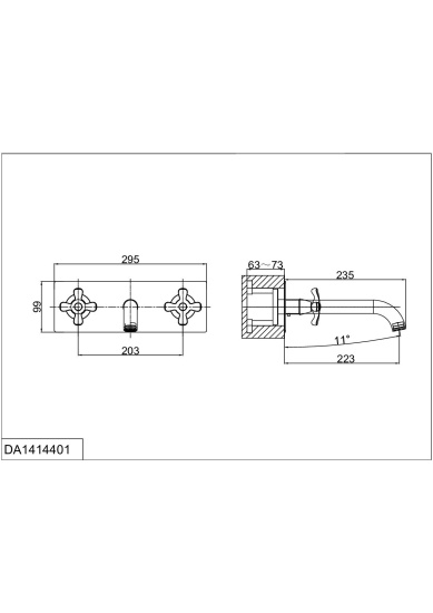 Смеситель для раковины D&K Hessen Lorsch DA1414401 встраиваемый