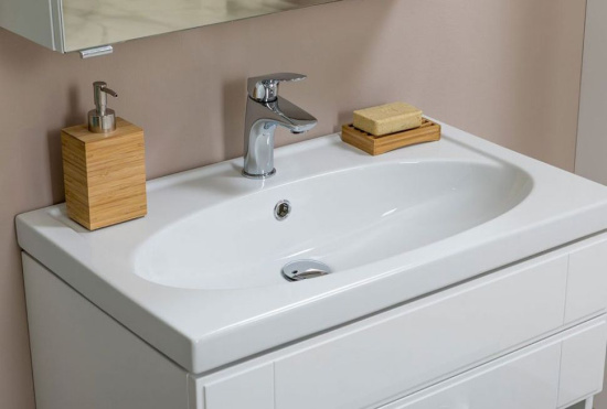 Тумба с раковиной Aquanet Рондо 70 2 ящика