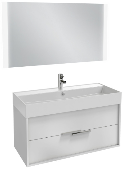 Тумба с раковиной Jacob Delafon Vivienne 100 белая, ручки хром