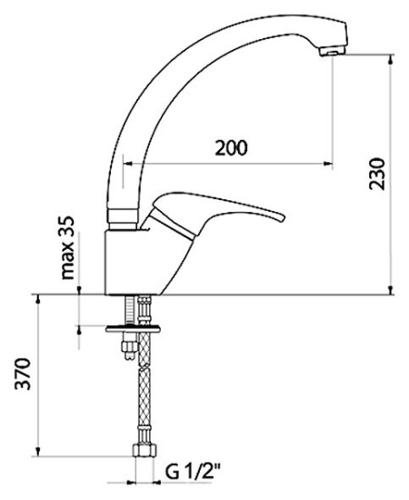 Смеситель для кухни Webert Mare MA921302 черный