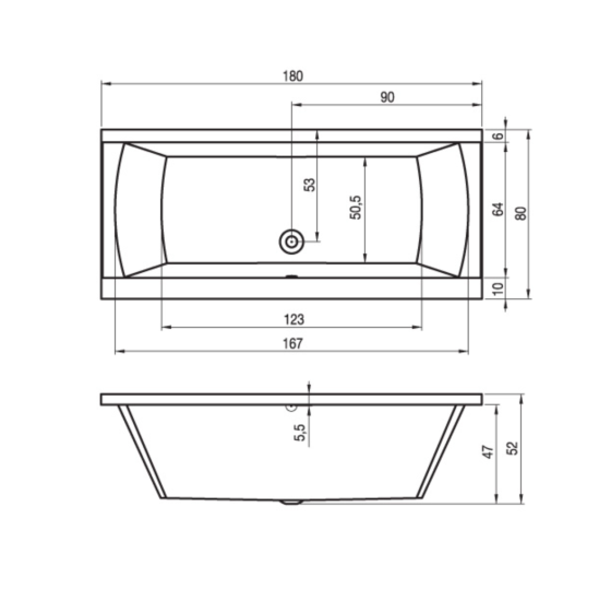 Акриловая ванна Riho Julia 180x80 см