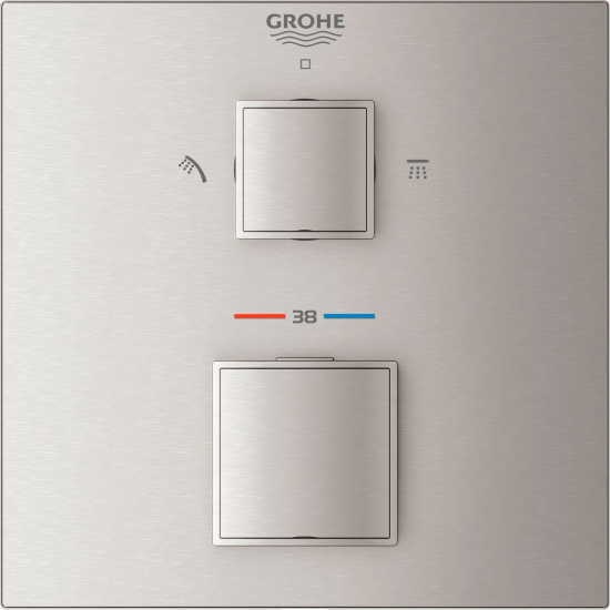Смеситель для душа Grohe Grohtherm Cube 24154DC0 термостат, суперсталь