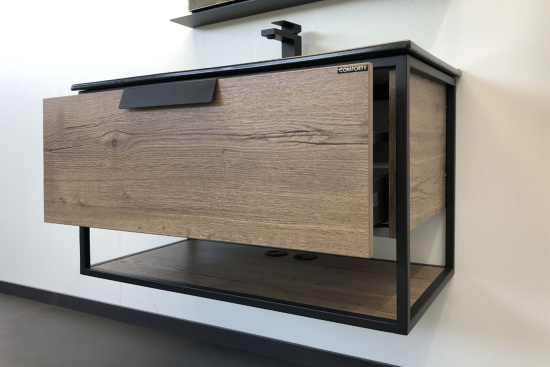 Тумба с раковиной Comforty Бонн 90 дуб темный