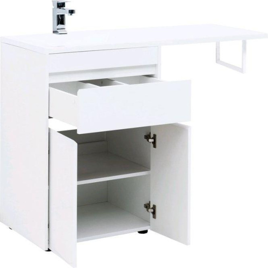 Тумба с раковиной Aquanet Токио 120 L белая напольная, 1 ящик, 2 дверцы