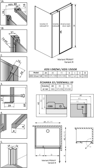Душевой уголок Radaway Nes KDS I 140x100 R