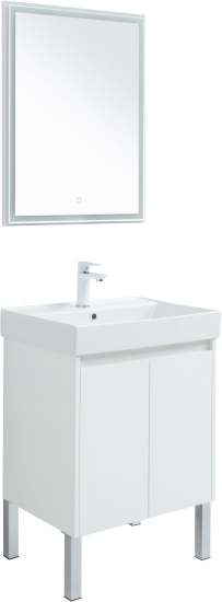 Мебель для ванной Aquanet Nova Lite 60 белый глянец, с дверками
