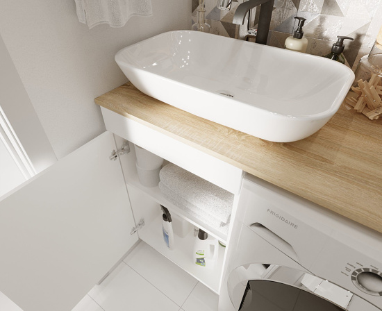 Мебель для ванной 1MarKa Wash со столешницей, дуб сонома