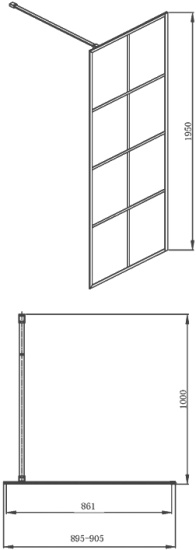 Душевая перегородка Bravat Blackline 90х195