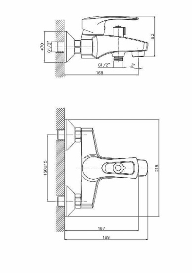 Смеситель для ванны Haiba HB6066