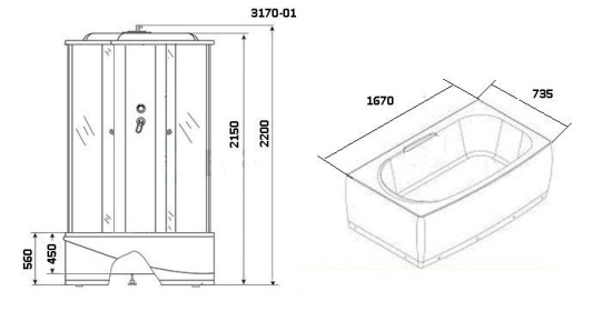 Душевой бокс Niagara NG-3170-01