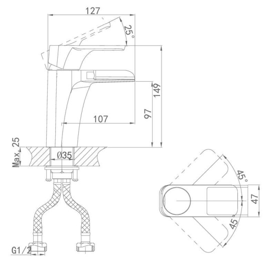 Смеситель для раковины D&K Berlin Steinbeis DA1432816, белый