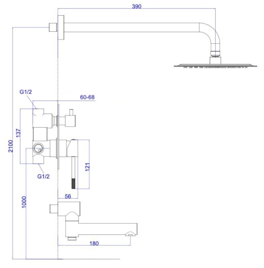 Душевая система Esko Beijing 7in1BJ