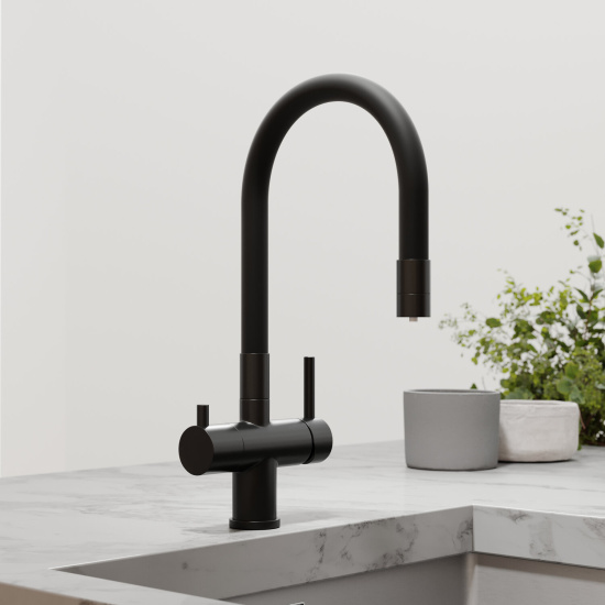 Смеситель для кухни Sancos Lucia SC4004MB, матовый черный