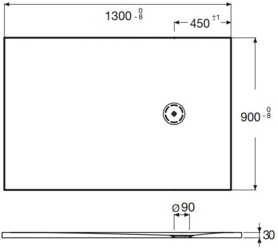 Поддон для душа Jacob Delafon Singulier 130х90 серый сланец с сифоном