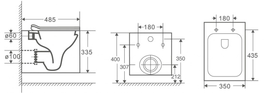 Инсталляция Geberit Duofix Delta 458.128.21.1 с кнопкой смыва + унитаз подвесной OWL 1975 Cube Cirkel-H OWLT190803