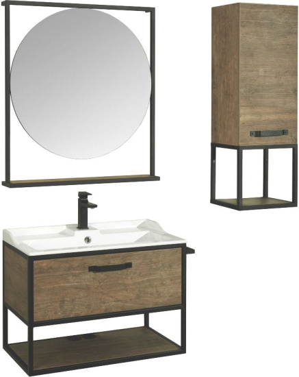 Тумба с раковиной Aquaton Лофт Фабрик 80 дуб кантри