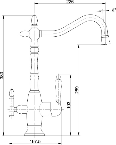 Смеситель для кухни Milacio Castellon Ceramic MC.514.SN сатин