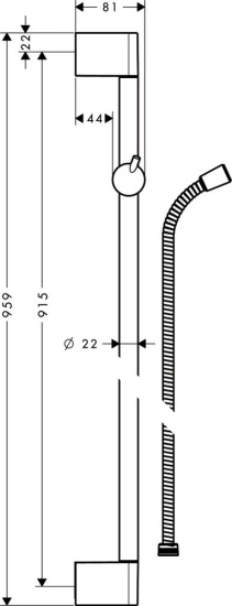 Душевая штанга Hansgrohe Unica 27614000 90 см
