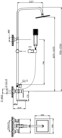 Душевая стойка BelBagno Romano VSCM-CRM