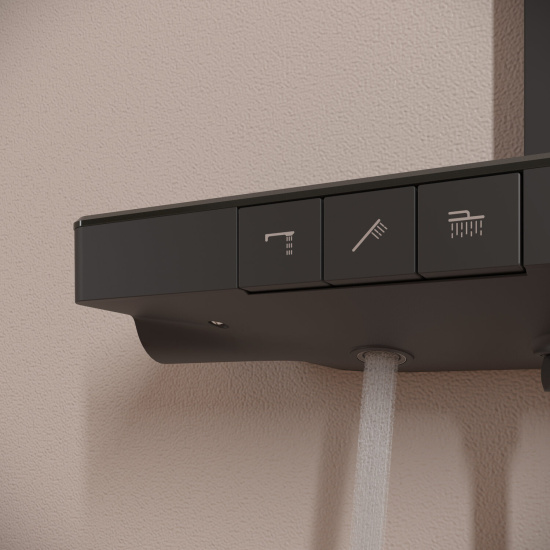 Душевая стойка Sancos Vos SC6100MB термостат, черная матовая