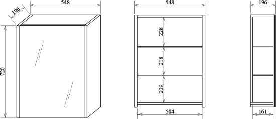 Зеркало-шкаф Sanflor Ларго 60 вяз швейцарский R