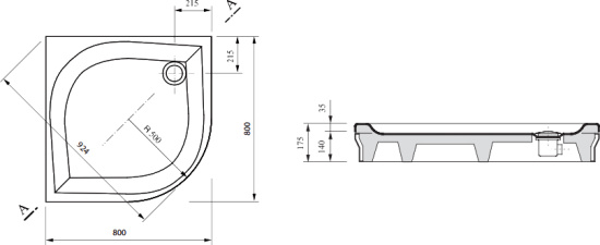 Поддон для душа Ravak Elipso-80 EX под облицовку