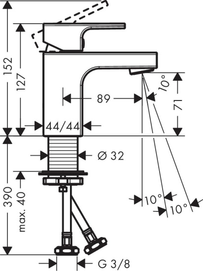 Смеситель для раковины Hansgrohe Vernis Shape 71567000 хром