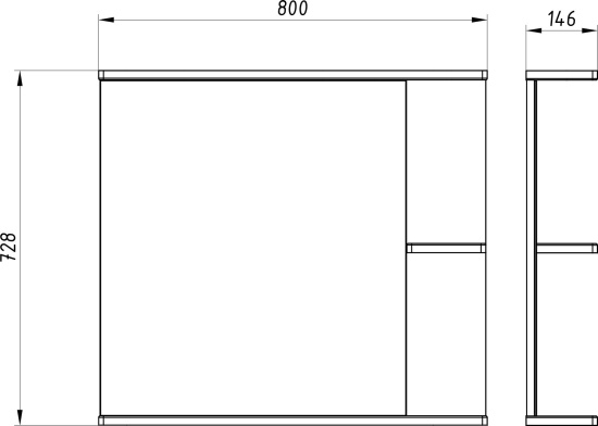 Зеркало ASB-Mebel Орхидея 80 белое, северное дерево, с подсветкой