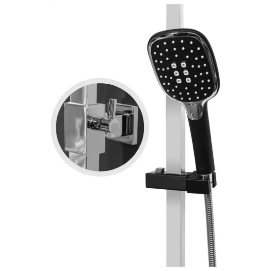 Душевая стойка Hansberge H5077BC, черный/хром
